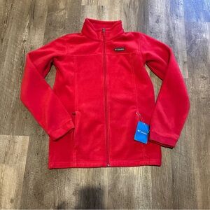 Columbia kid’s' Steens Mountain II  Fleece full zip-up  in mountain Red Size XL